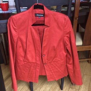 J. Peterman dramatic structured short jacket 🧥, brick color
